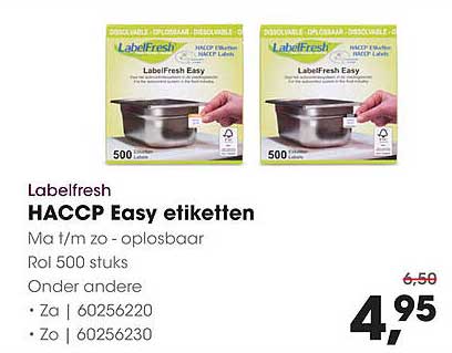 Labelfresh HACCP Easy etiketten