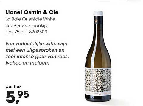 Lionel Osmin & Cie La Baie Orientale White Sud-Ouest - Fles 75 cl