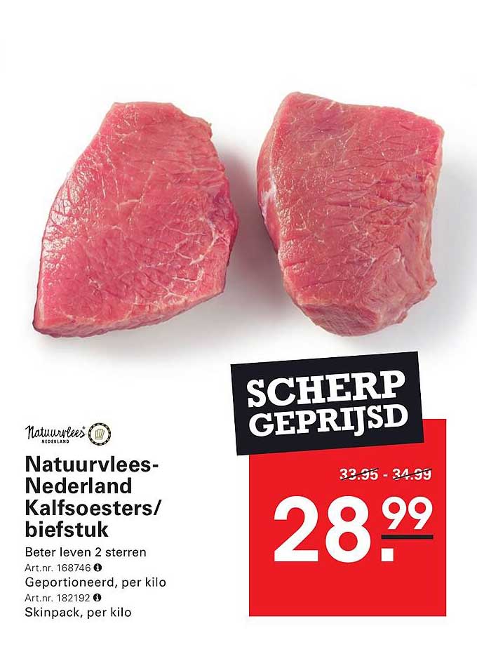 Natuurlijk Vlees-Nederland Kalfsoesters/biefstuk