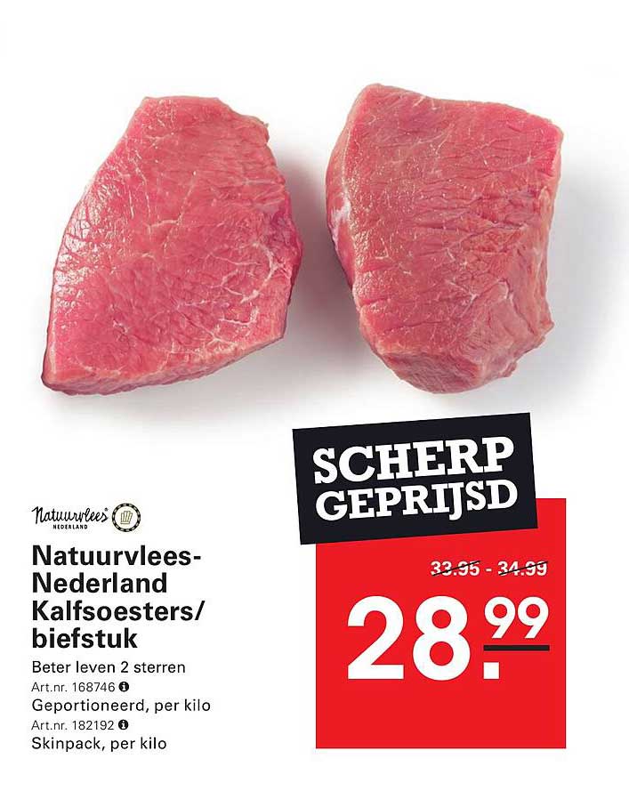 Natuurvlees-Nederland Kalfsoesters/biefstuk