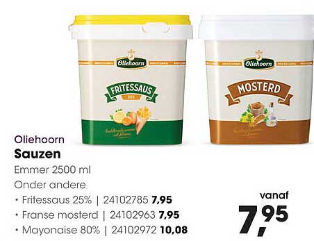 Oliehoorn Sauzen Emmer 2500 ml