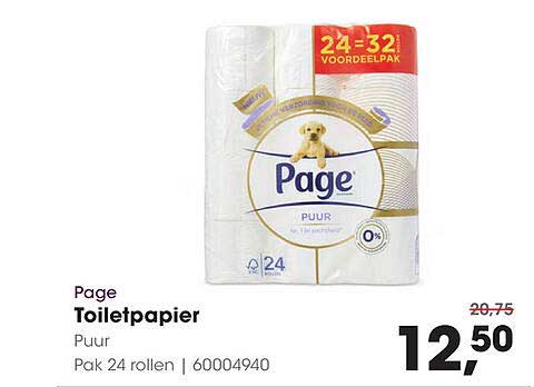 Page Toiletpapier Puur Pak 24 rollen