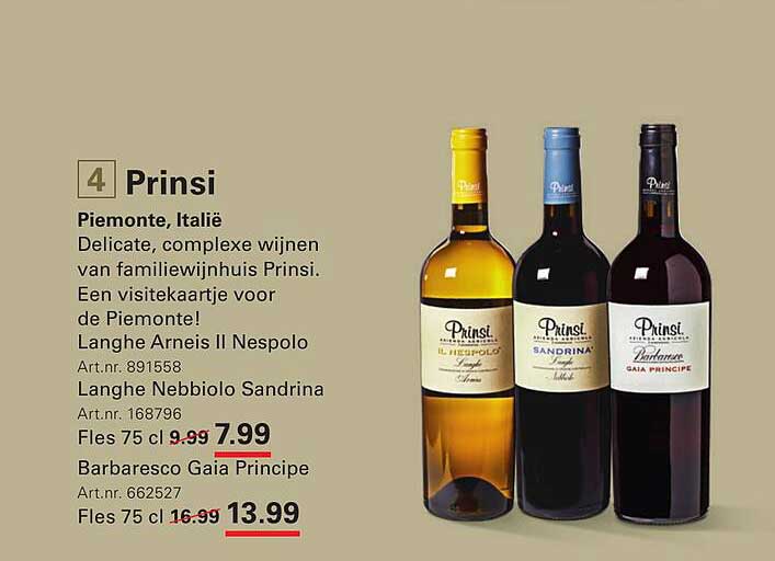 Prinsi Wijnen uit Piemonte, Italië