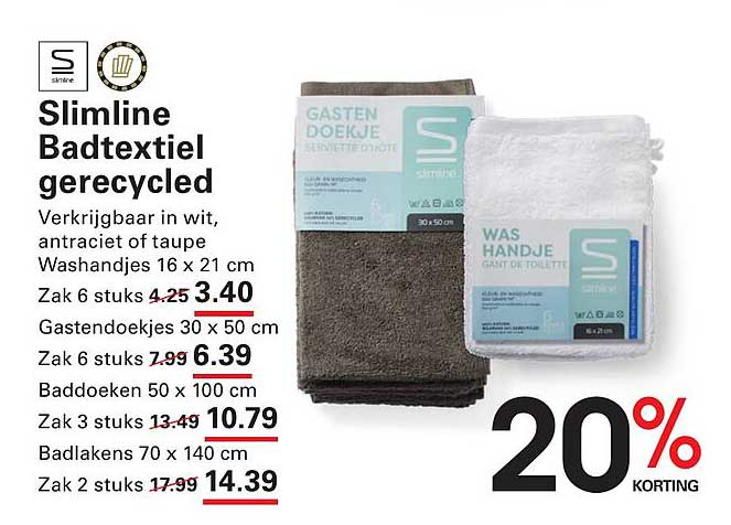 Slimline Badtextiel gerecycled