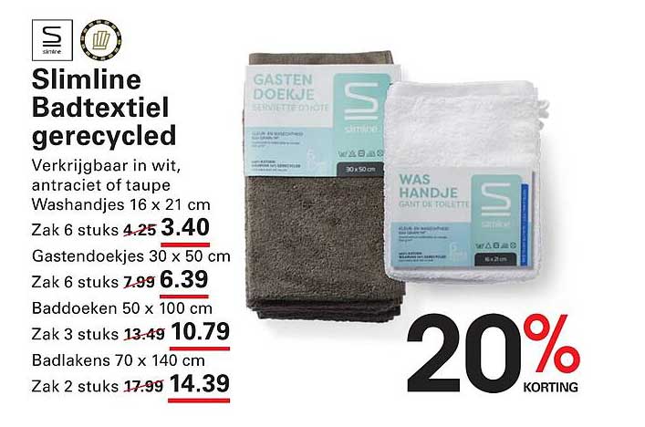 Slimline Badtextiel gerecycled