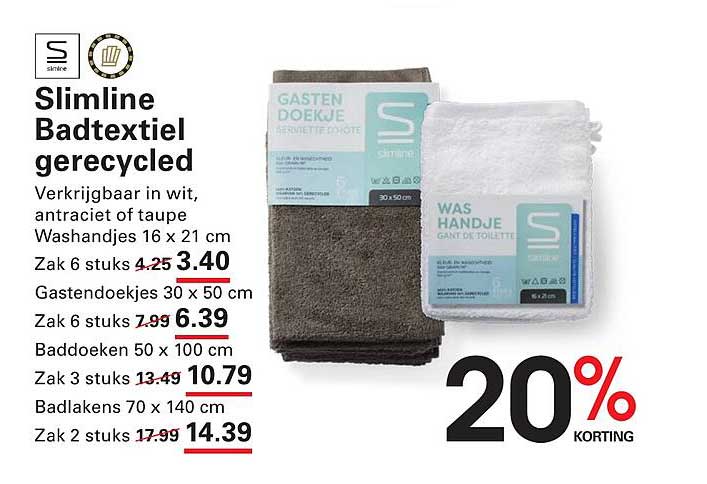 Slimline Badtextiel gerecycled