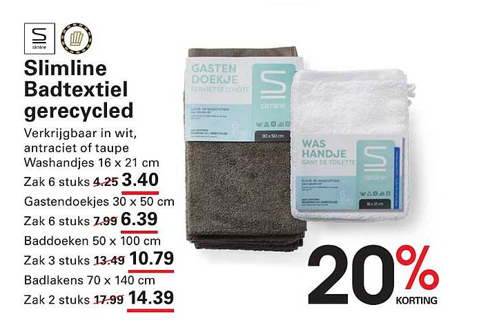 Slimline Badtextiel gerecycled