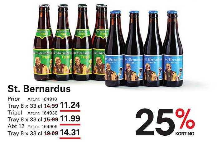 St. Bernardus Bier - 25% korting