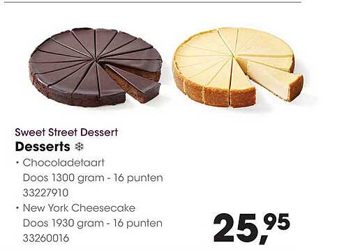 Sweet Street Dessert - Chocoladetaart en New York Cheesecake