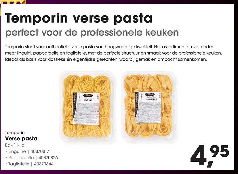 Temporin verse pasta