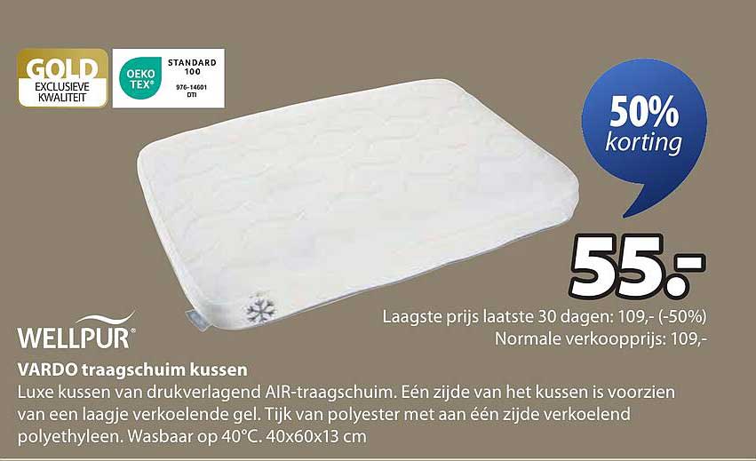 VARDO traagschuim kussen