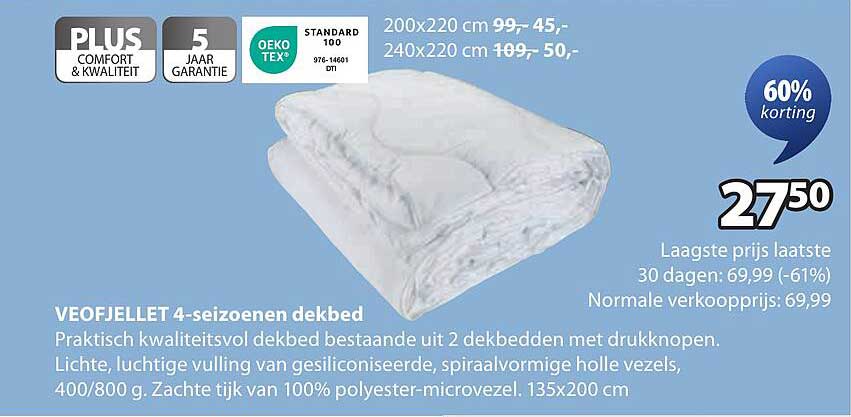 VEOFJELLET 4-seizoenen dekbed