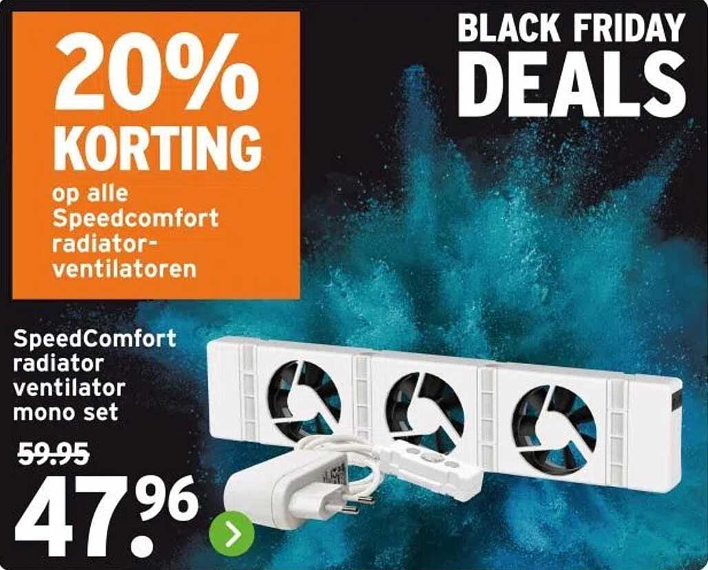 20% KORTING op alle Speedcomfort radiator-ventilatoren