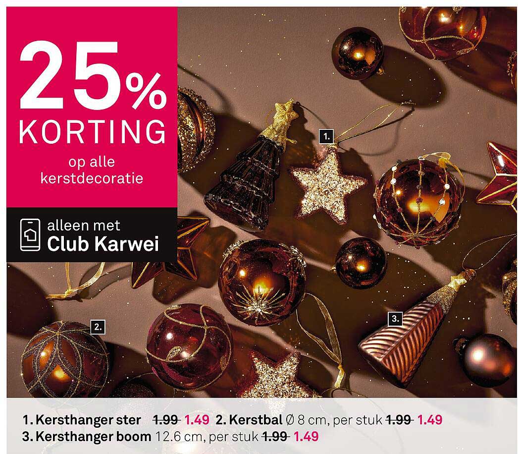 25% KORTING op alle kerstdecoratie