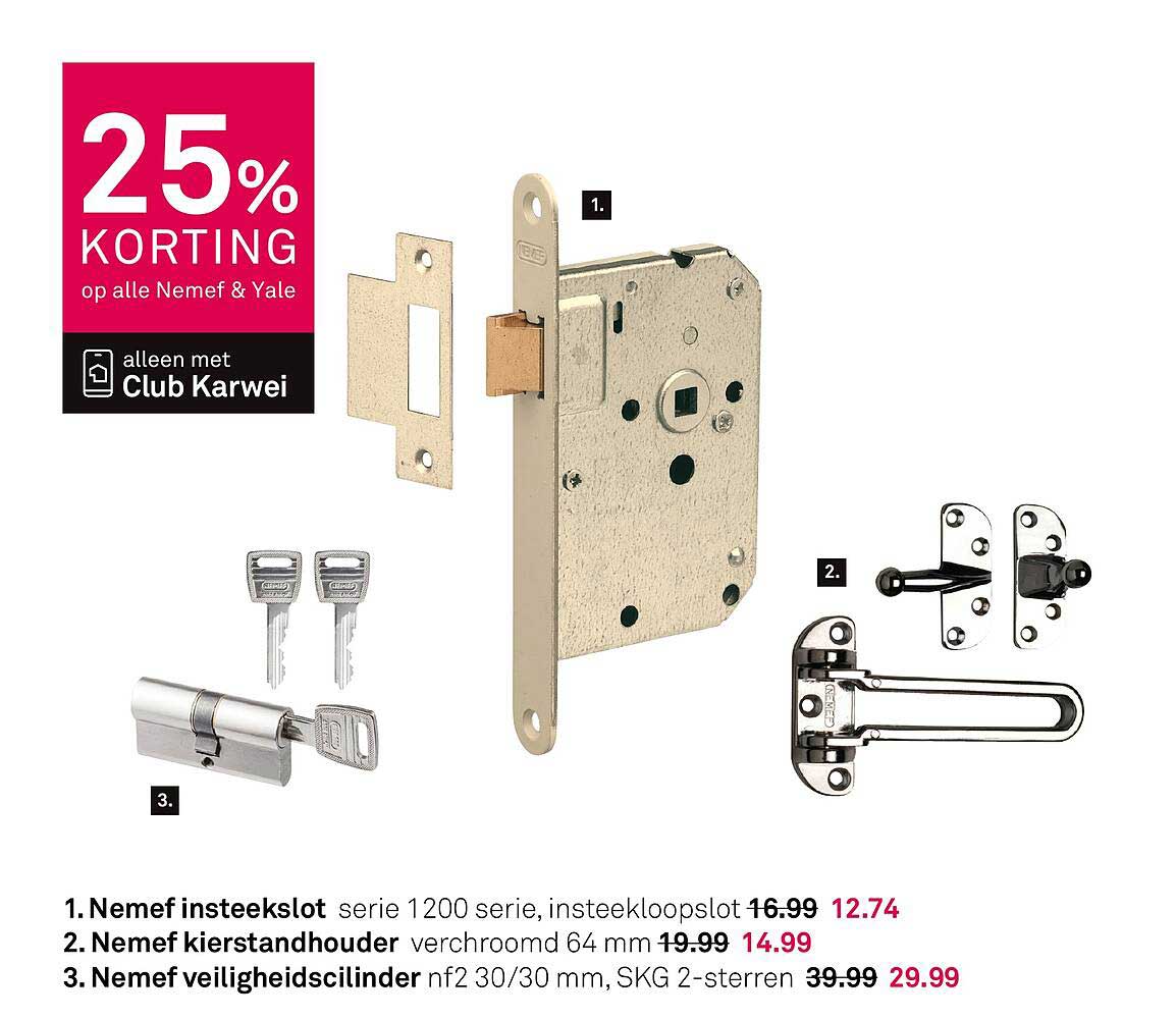25% KORTING op alle Nemef & Yale