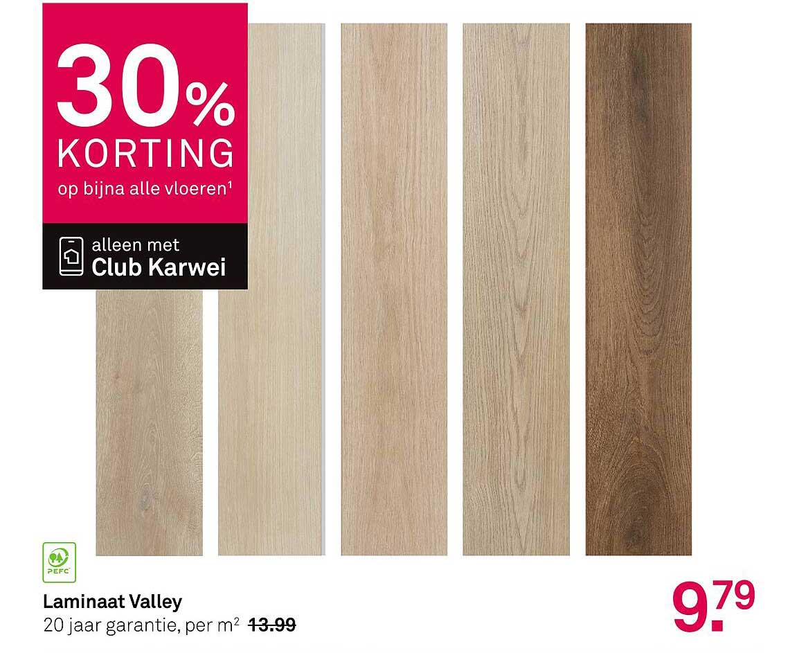 30% Korting op bijna alle vloeren, alleen met Club Karwei