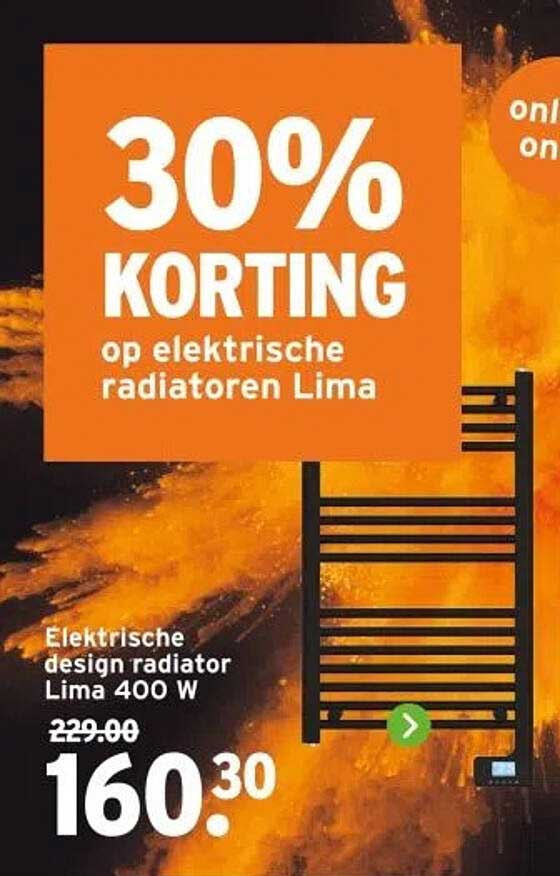 30% KORTING op elektrische radiatoren Lima