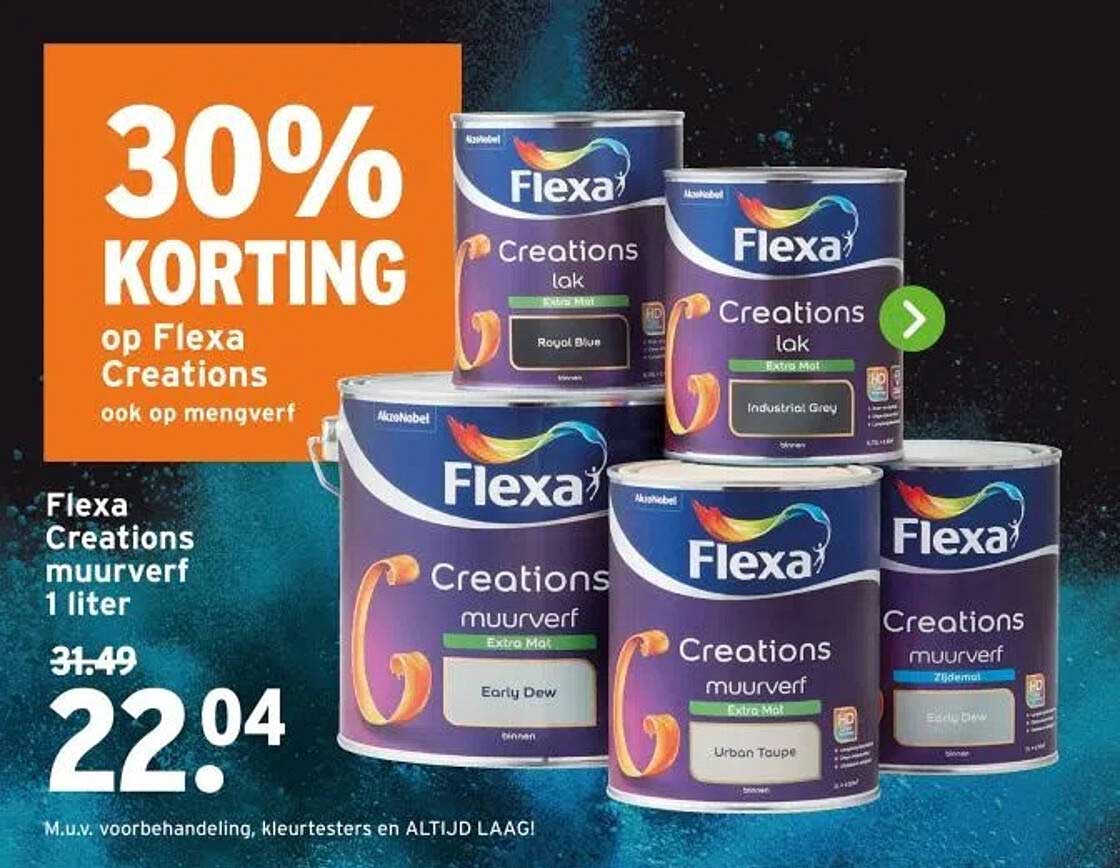 30% KORTING op Flexa Creations ook op mengverf