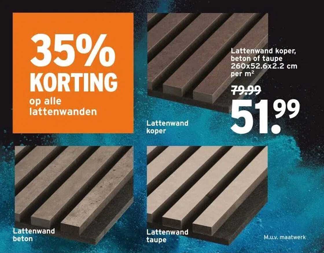 35% KORTING op alle lattenwanden