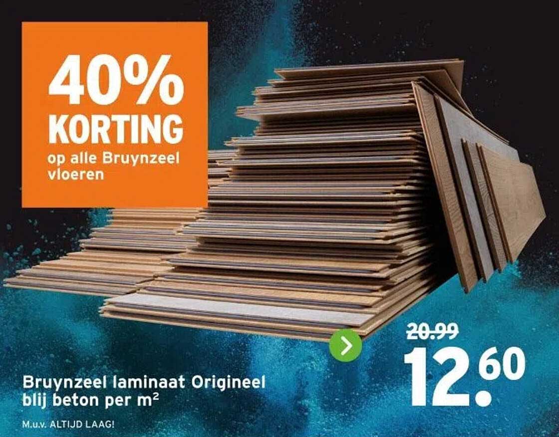 40% KORTING op alle Bruynzeel vloeren