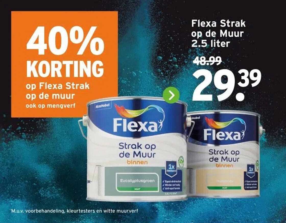 40% KORTING op Flexa Strak op de muur