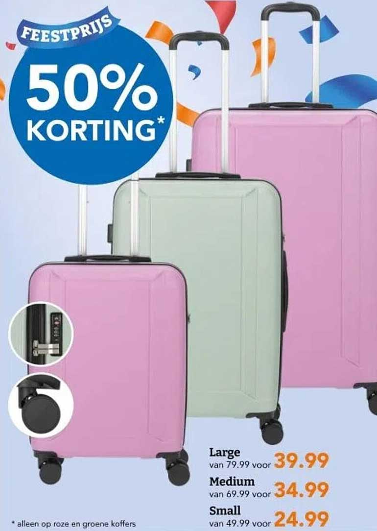 50% KORTING* op koffers