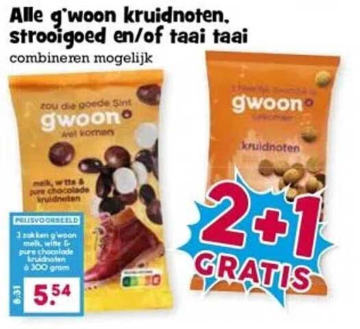 Alle g'woon kruidnoten, strooigoed en/of taai taai
