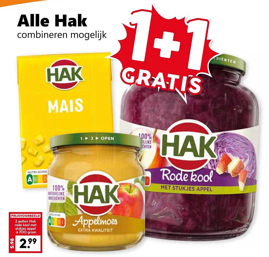 Alle Hak combineren mogelijk 1+1 GRATIS