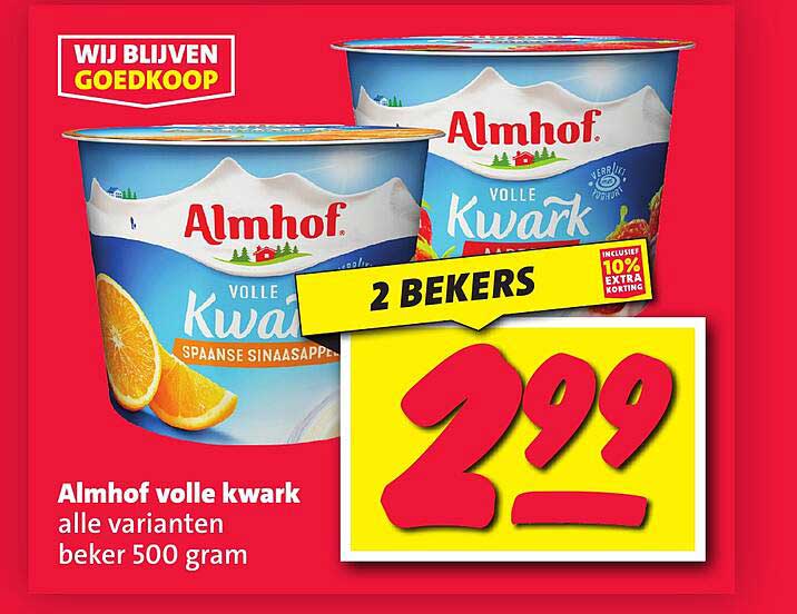 Almhof volle kwark alle varianten beker 500 gram