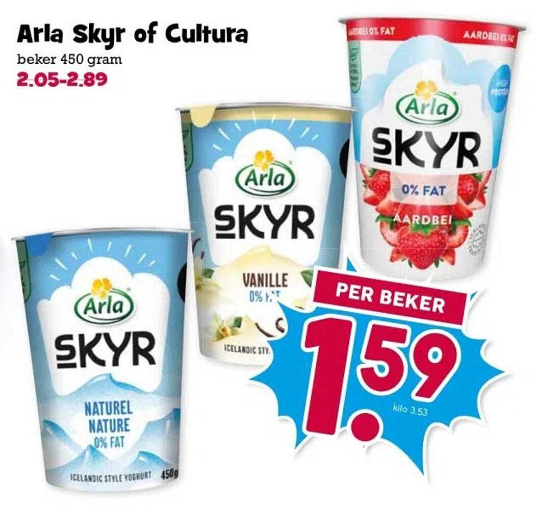 Arla Skyr of Cultura beker 450 gram