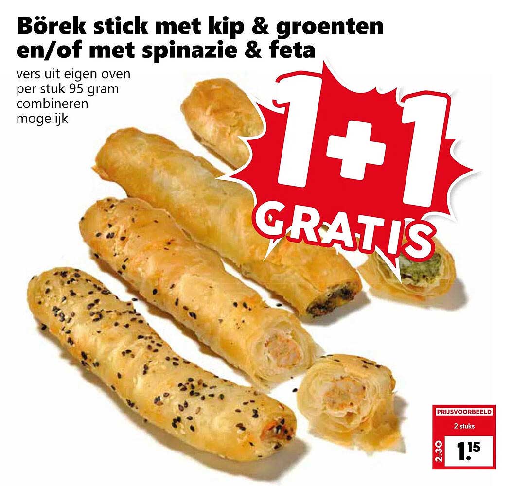 Börek stick met kip & groenten en/of met spinazie & feta