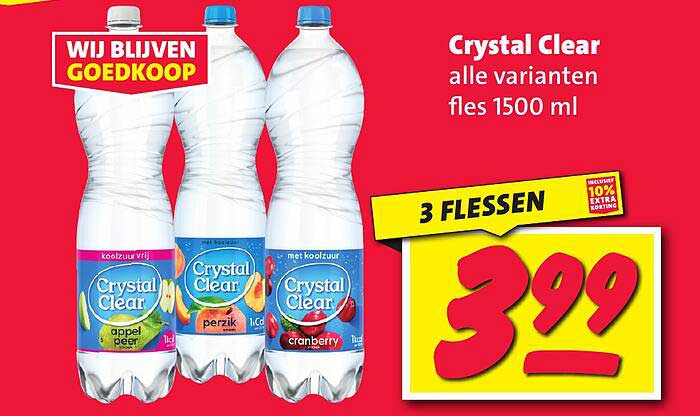 Crystal Clear alle varianten fles 1500 ml