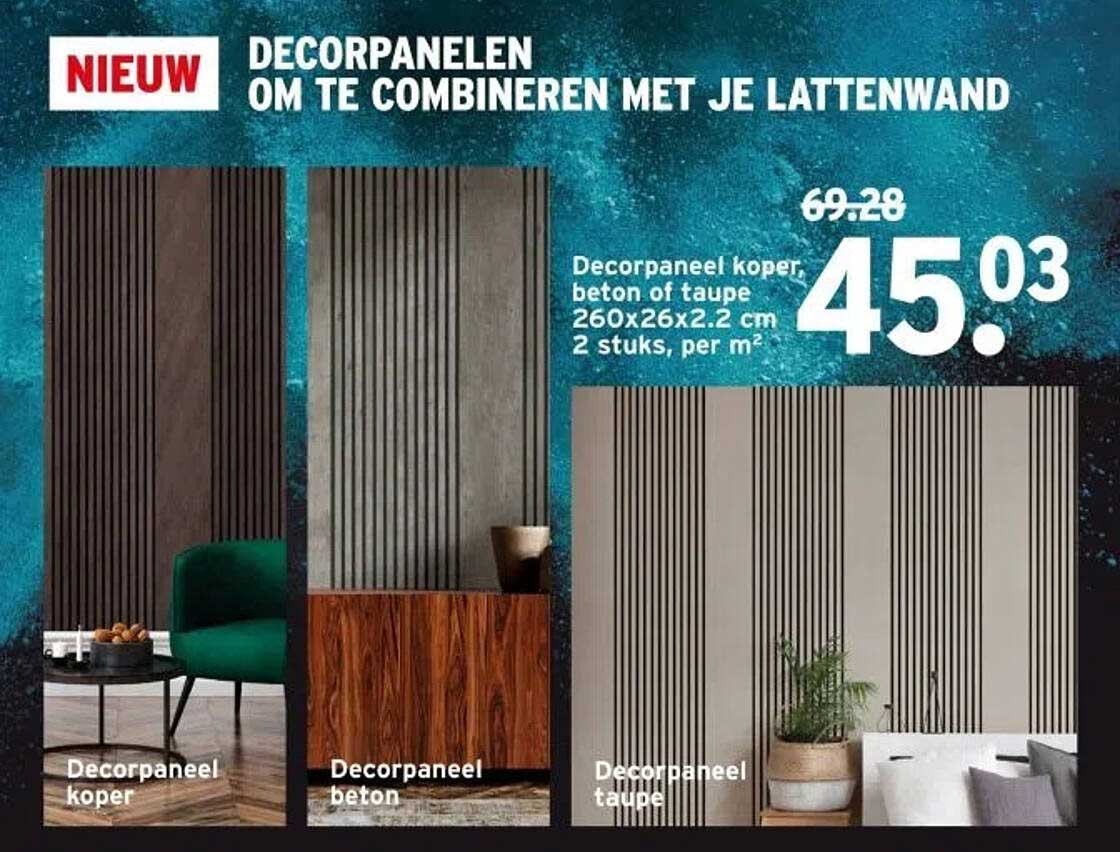 DECORPANELS OM TE COMBINEREN MET JE LATENWAND