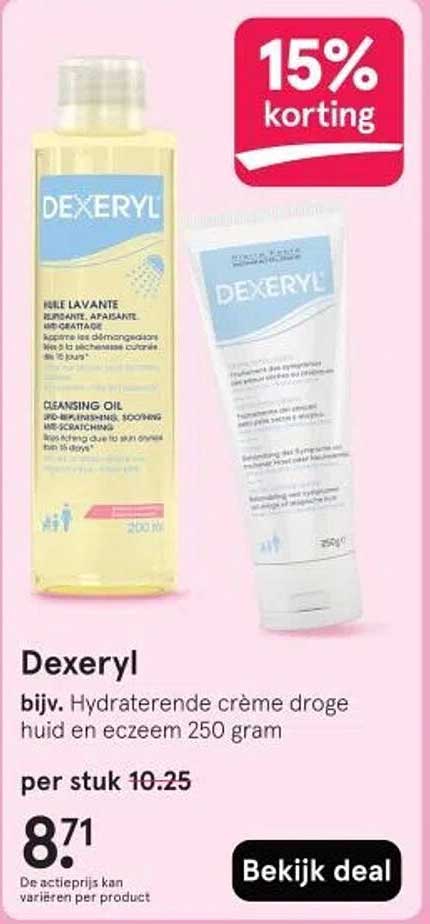 Dexeryl bijv. Hydrerende crème droge huid en eczeem 250 gram