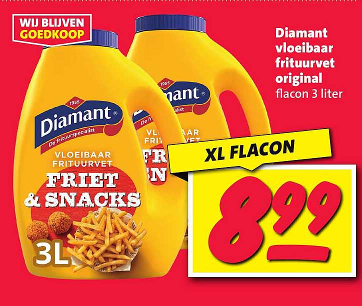 Diamant vloeibaar frittuurvet original flacon 3 liter