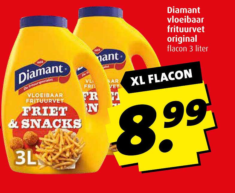 Diamant vloeibaar frituurvet original flacon 3 liter