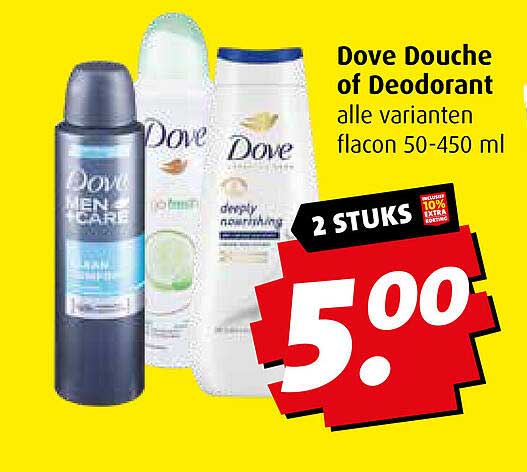 Dove Douche of Deodorant alle varianten flacon 50-450 ml