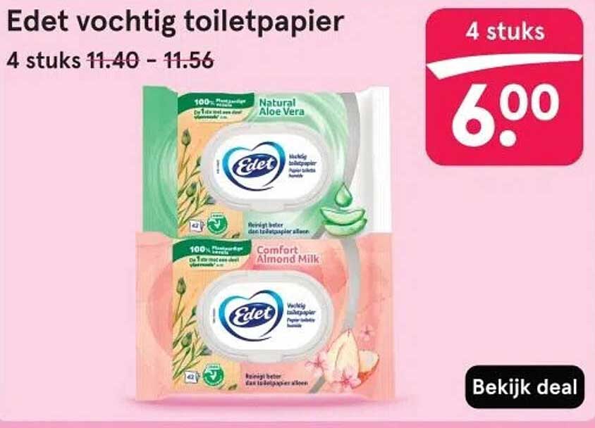 Edet vochtig toiletpapier