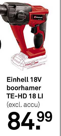 Einhell 18V boorhamer TE-HD 18 LI (excl. accu)