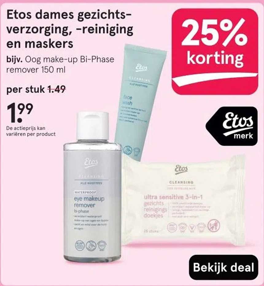 Etos dames gezichtsverzorging, -reiniging en maskers
