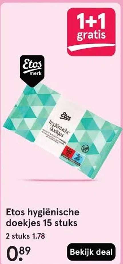 Etos hygiënische doekjes 15 stuks