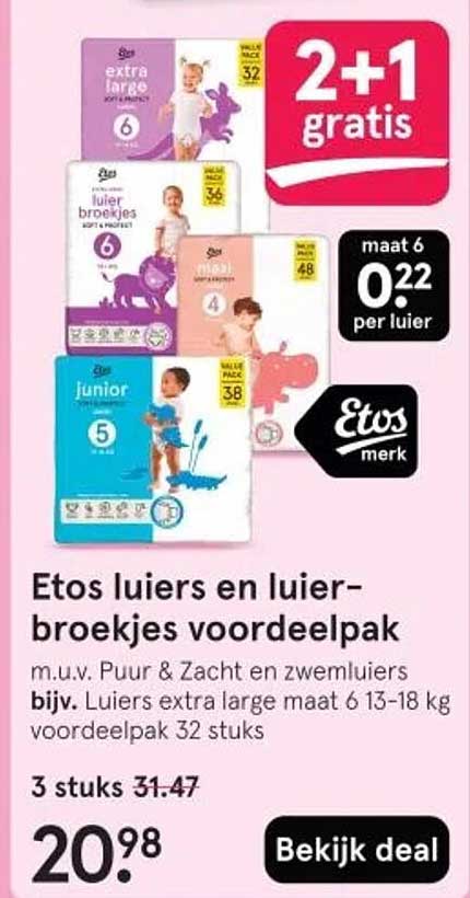 Etos luiers en luier-broekjes voordeelpak
