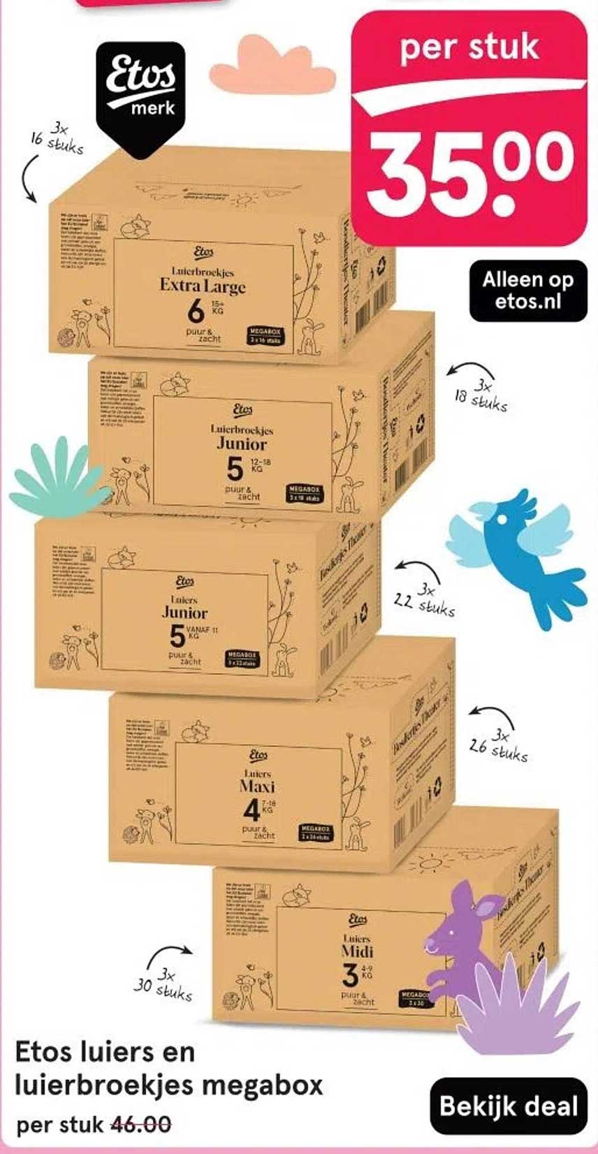 Etos luiers en luierbroekjes megabox