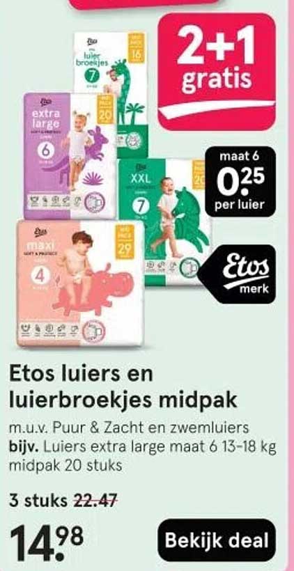 Etos luiers en luierbroekjes midpak