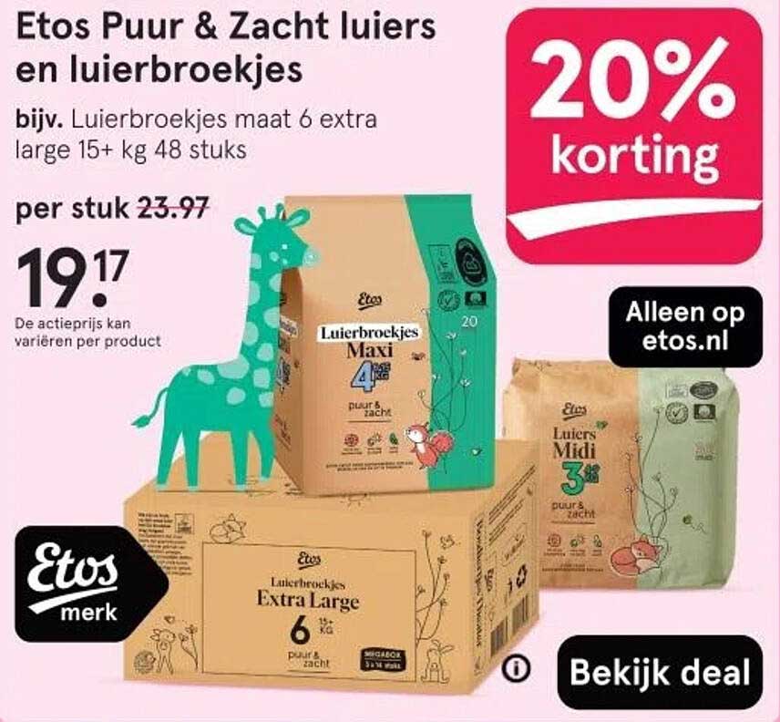 Etos Puur & Zacht luiers en luierbroekjes