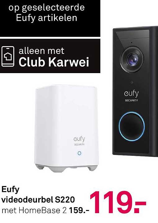 Eufy videodeurbel S220 met HomeBase 2