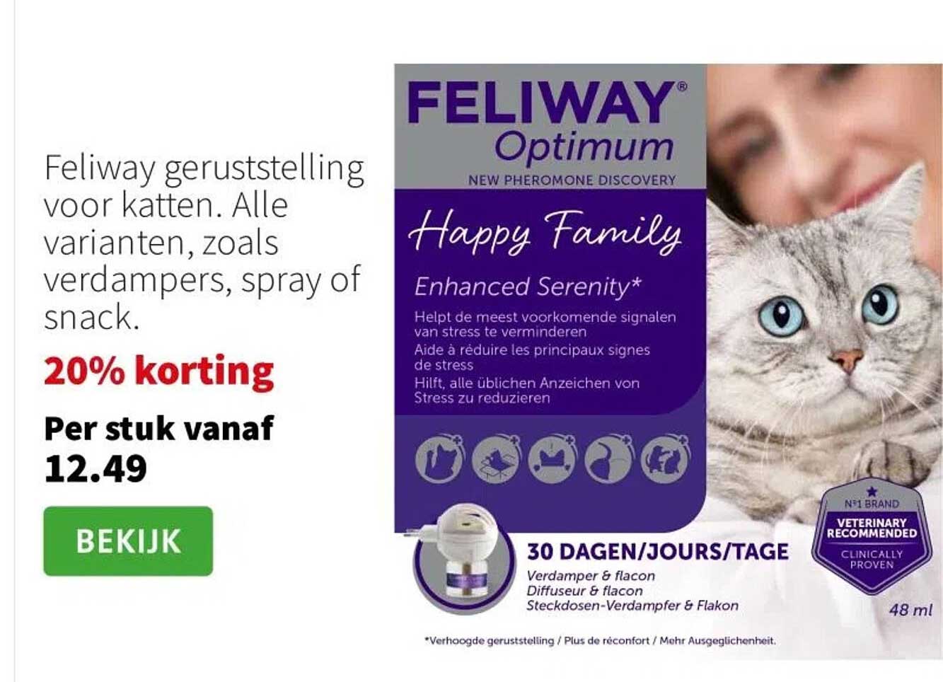 Feliway Optimum Geruststelling voor Katten