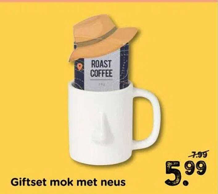 Giftset mok met neus