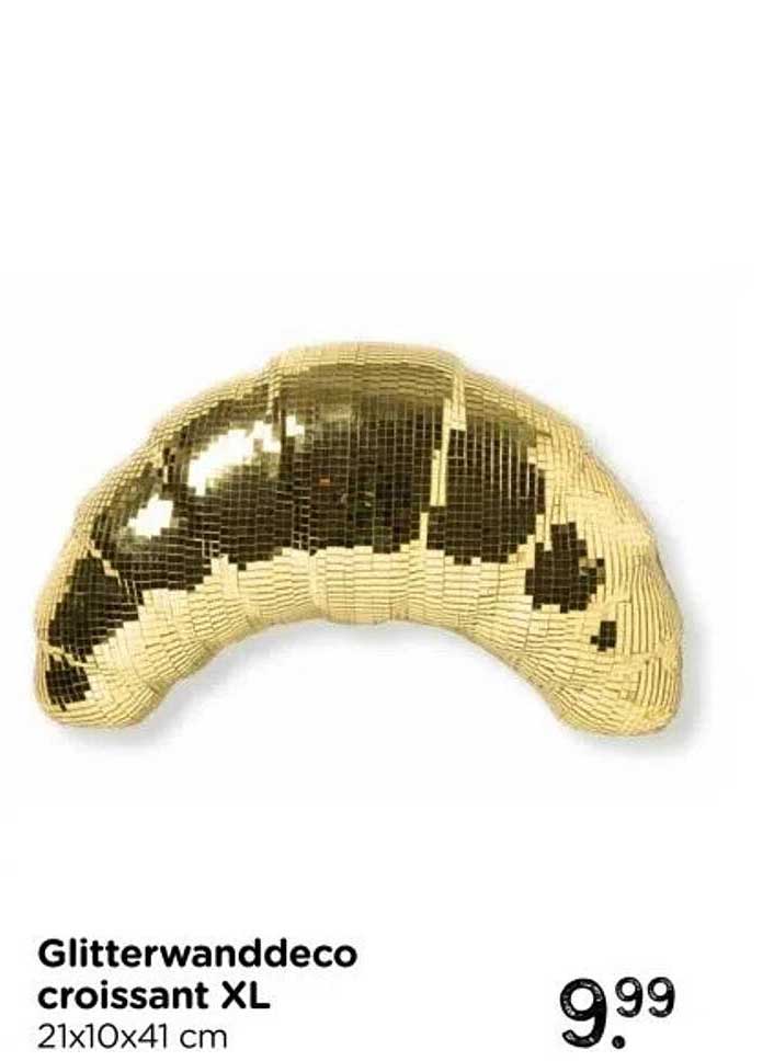 Glitterwanddeco croissant XL