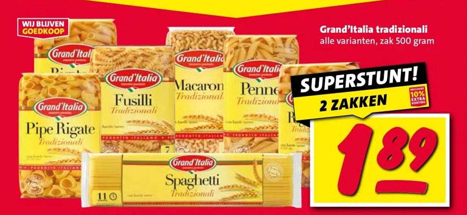 Grand'Italia tradizionali alle varianten, zak 500 gram